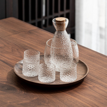 ins Nordic wind hammer pattern glass wine warmer Japanese sake cup White wine cup Yellow wine household wine jug wine set
