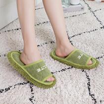 Household cleaning artifact wipe the floor lazy shoe cover mop slippers set chenille foot cover removable and wash mop Cloth Mop