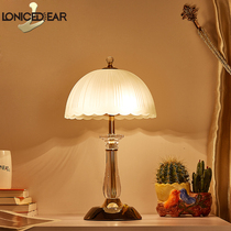 Simple modern light luxury round led desk lamp European creative study romantic warm dimmable bedroom bedside lamp