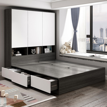 High-end full-wood-day-style tatami bed wardrobe with small family type of collapsed and fallen rice bed balcony net red pedalling rice bed