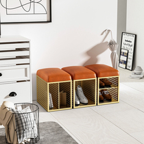 Nordic shoe stool shoe cabinet combination small household entrance hall porch shoe stool light luxury storage storage sofa stool
