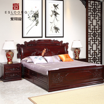 zi xiang long mahogany furniture bed African rosewood King Ming and Qing dynasties classical 1 8 meters wood carved bed