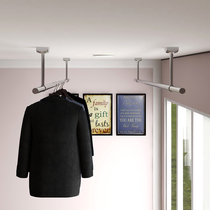 Guxin 304 stainless steel clothes rack balcony fixed clothes rack single rod top mounted indoor cool clothes dry 32 bold