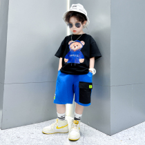 Boy Clothing Boy Short Sleeve Suit Summer Dress 2022 New Children Summer Handsome Gas Net Red Thin Little Boy Clothes Tide