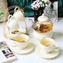 English afternoon tea tea set European scented tea tea set scented tea cup set ceramic glass boiled fruit candle teapot