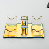 Crystal wireless microphone desktop stand Desktop KTV household microphone stand Handheld microphone stand Microphone glass stand