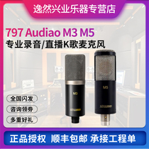  Beijing 797 Audio M5 M3 large shock film condenser microphone Recording live K song vocal recording book microphone