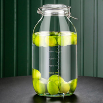 Sparkling wine glass bottle household sealed high-grade wine jar lead-free special wine bottle empty bottle green plum fruit wine Altar 10kg