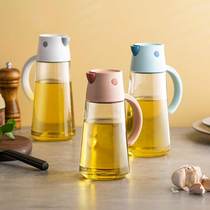 Household automatic opening and closing oil pot kitchen supplies leak-proof and non-hanging oil soy sauce vinegar seasoning bottle thickened glass bottle oil tank