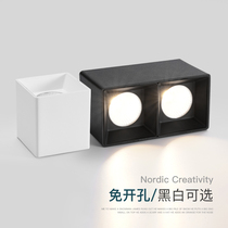 Light-mounted downlight living room without main light lighting square light double-headed DART Light grille light aisle corridor ceiling spotlight