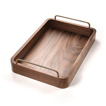 Bai Sen Youjia Black Walnut Solid Wood Tuccup Tea Set Tray Luxury Household Coffee Afternoon Tea Tableware Wooden Plate