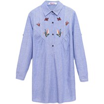 Pregnancy Woman Dress Spring Dress 2022 New Korean Version Long Sleeve Stripe Flip Embroidered Shirt Fashion Spring Autumn Pregnant Woman Lining Clothes Spring