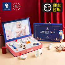 British evoceler newborn baby pacifying toy gift box set rattle doll full moon newborn baby gift