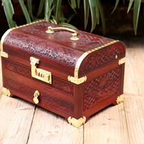 Factory direct sales Chinese retro Zambian blood sandalwood log password lined treasure box ring bracelet jewelry box