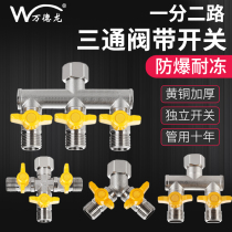 The three-way valve switch angle one inlet and two outlets a manifold tap yi fen er pipe three effluent four-way valve