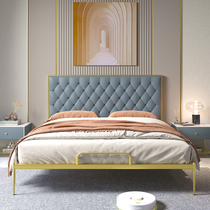 Nordic light luxury wind bed net red iron bed modern simple master bedroom double bed 1 5 m single iron bed frame