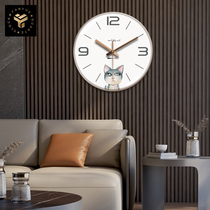Creative wall clock cartoon clock home living room childrens room table simple bedroom wall clock cat fish series