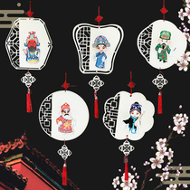 Kindergarten classroom corridor hanging ornaments retro style Peking opera characters three-dimensional facial makeup wall wall decoration hanging decoration