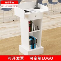Reception desk classroom entrance trainer speech speech guest standing welcome platform small restaurant wedding