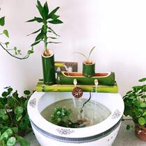 f bamboo water machine bamboo tube fish fish filter goldfish tank ornaments water circulation tank homemade fountain fish