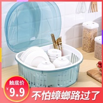 Bowl chopsticks storage box drain bowl rack for dishes kitchen shelf desktop cupboard drain Bowl home artifact