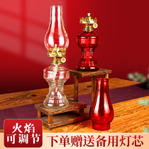 Outdoor retro glass lampshade kerosene lamp old oil lamp old horse lantern nostalgic candle wick fire water lamp butter lamp