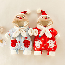 Baby New Years Eve festive winter clothes thick 100 days Harbin clothes newborn full moon New year New year old clothes winter