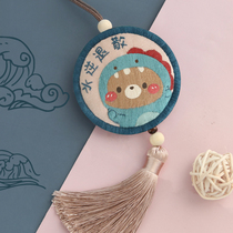 Cartoon Wake Lion Car Pendant Handmade Diy Safe Letter Embroidery CAR IN-CAR REAR VIEW MIRROR HANGING PENDANT HANGING PENDANT