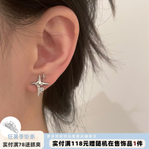 Reaching for the stars｜With ear clips RINGRING store star earrings without ear piercing style sweet and cool hot girl silver needle