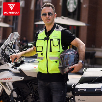 Modo Wolf Motorcycle Riding Reflective Vest Breathable Printed Horsemen Locomotive Team Racing Clothing