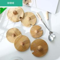 Dual-use accessories series cup lid ceramic glass universal cup lid round small wooden drinking cup tea cup