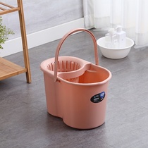 New plastic floor tow bucket household with drain basket squeezing bucket mop bucket toilet thickened belt pulley hand pressure storage