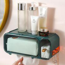 Toilet tissue box hanging wall-free perforated disposable facial tissue storage box bathroom washcloth box rack