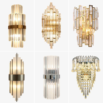  Silver large wall lamp Villa rechargeable wireless battery unplugged Crystal bedroom bedside living room wiring-free lamp network color