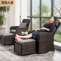 Net red outdoor balcony small table and chair garden courtyard outdoor leisure set backrest rattan chair three-piece combination