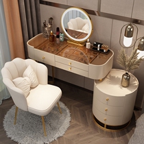 Dresser Light luxury high-end sense Bedroom modern simple tempered glass vanity retractable storage cabinet integrated table