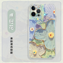 Elegant Dot Drilling oil painting Flowers mobile phone shell Apple 13 Huawei mate40pro elegant iPhone12promax Xiaomi Xiaomi 11 retro oppo Art Ins Wind