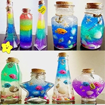 DIY rainbow luminous starry sky ocean bubble big bead wishing bottle full set of materials package cork glass drift bottle