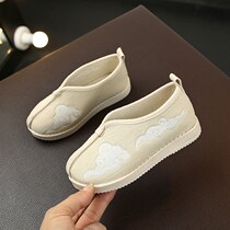 Boys ancient costumes baby embroidered shoes baby Chinese style childrens shoes ethnic boys Hanfu ancient Beijing cloth shoes