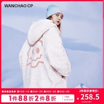  WANCHAO CP2021 autumn and winter new couple national tide double-sided wear full printing lamb wool coat female wild top