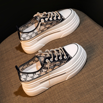 Air sensation ~ inner heightening small white shoes woman thin single shoe summer breathable mesh surface 100 hitch casual board shoe web shoe tide
