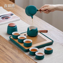 Master Lian Kung Fu tea set Home office ceramic tea set Tea tray set Simple Japanese dry bubble tray gift box