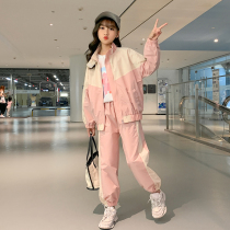 Girl Net Red Fried Street Boomer Suit Spring Dress 2022 New Ocean Air Great Boy Spring Autumn Sports Children Two Sets