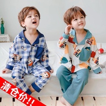 Cotton children boys pajamas spring and autumn baby sets boys long sleeve cardigan children boys home clothes