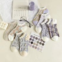 Socks female ins tide boat Socks spring and summer thin cotton shallow socks cute Japanese small floral Korean invisible