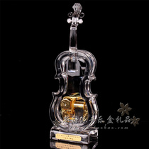 Valentines Day Music Box Music Box Clockwork Glowing Acrylic Crystal Texture 18-tone Violin Female Birthday Gift