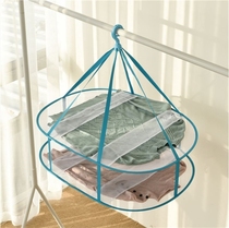 Hanging clothes basket household washing wool sweater net bag hanging sweater female clothes hanger tile bag hanging blue clothes net basket