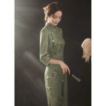Long cheongsam improved 2021 new autumn long sleeve retro Republic of China temperament Young dress women winter