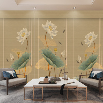 Lotus printed bamboo curtain Roller curtain curtain roll-up and down living room tea room Zen Chinese shade partition decorative curtain