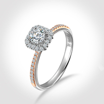 wan xi gold 18K gold platinum diamond ring for women qun xiang xian da Diamond Ring 1 karat 50 propose to send his girlfriend